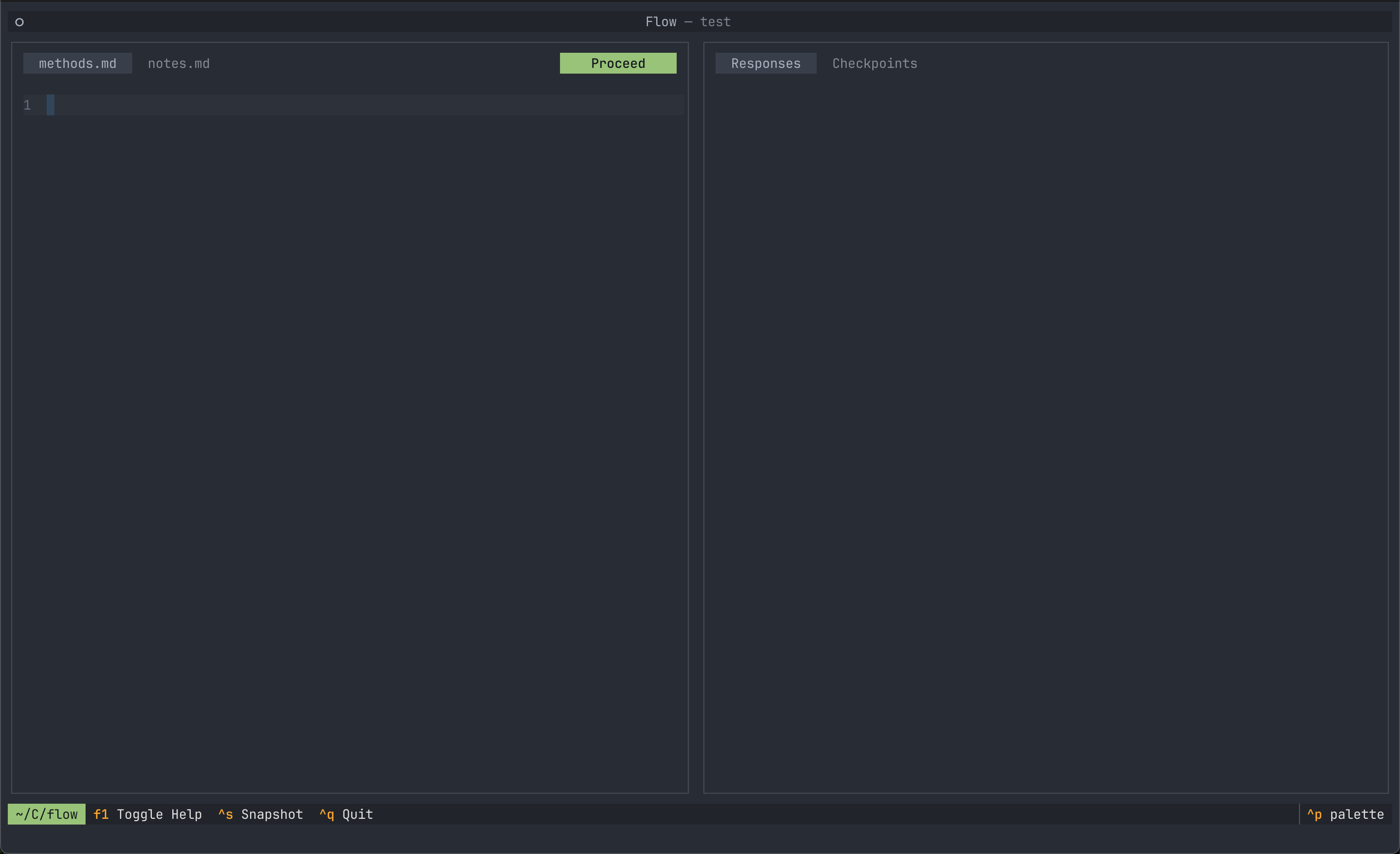 Flow session interface