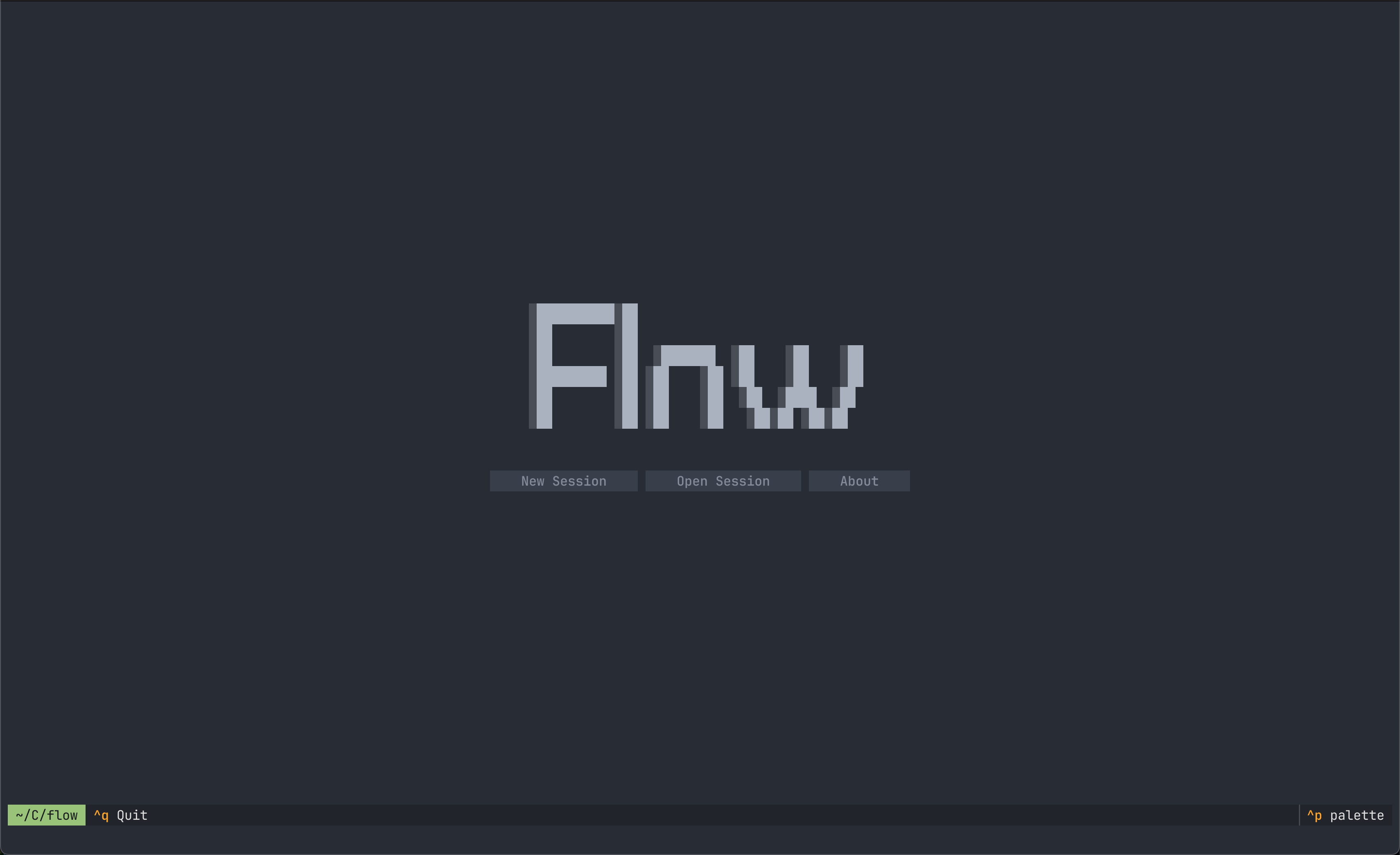 Flow main menu